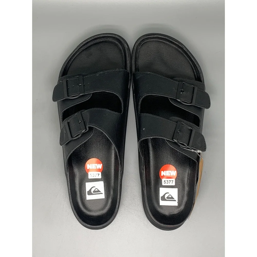 Quiksilver Deck Slide Sandals CQ10025M-B Black Men's Sz 12 NWT